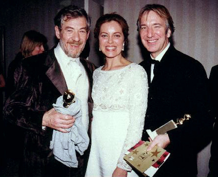 Ian McKellen, Greta Scacchi and Alan Rickman at Golden Globes